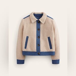 Boden Borg Mix Jacket Rope, Mid Vintage in Blue size 4